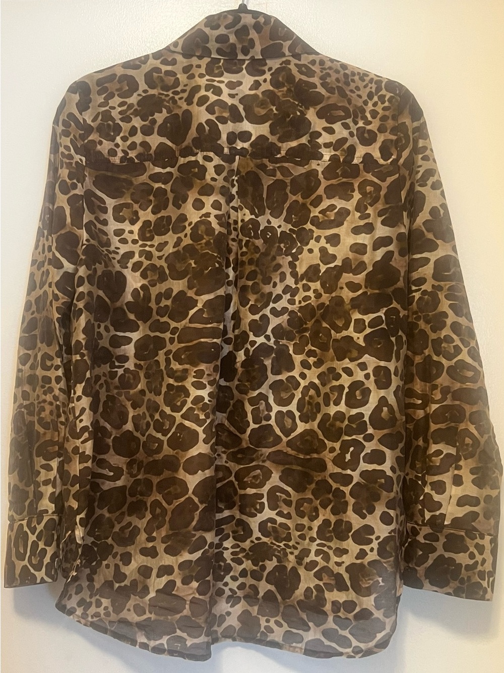 Leopard Print Button-Up Blouse in Brown and Tan